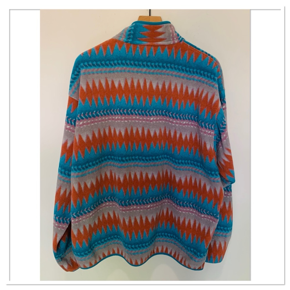Patagonia Vintage Synchilla Fleece Jacket Laughing Waters Blue Orange Size XL - Picture 5 of 9